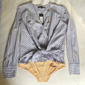 Veronica Beard red white blue Diana bodysuit -sz L